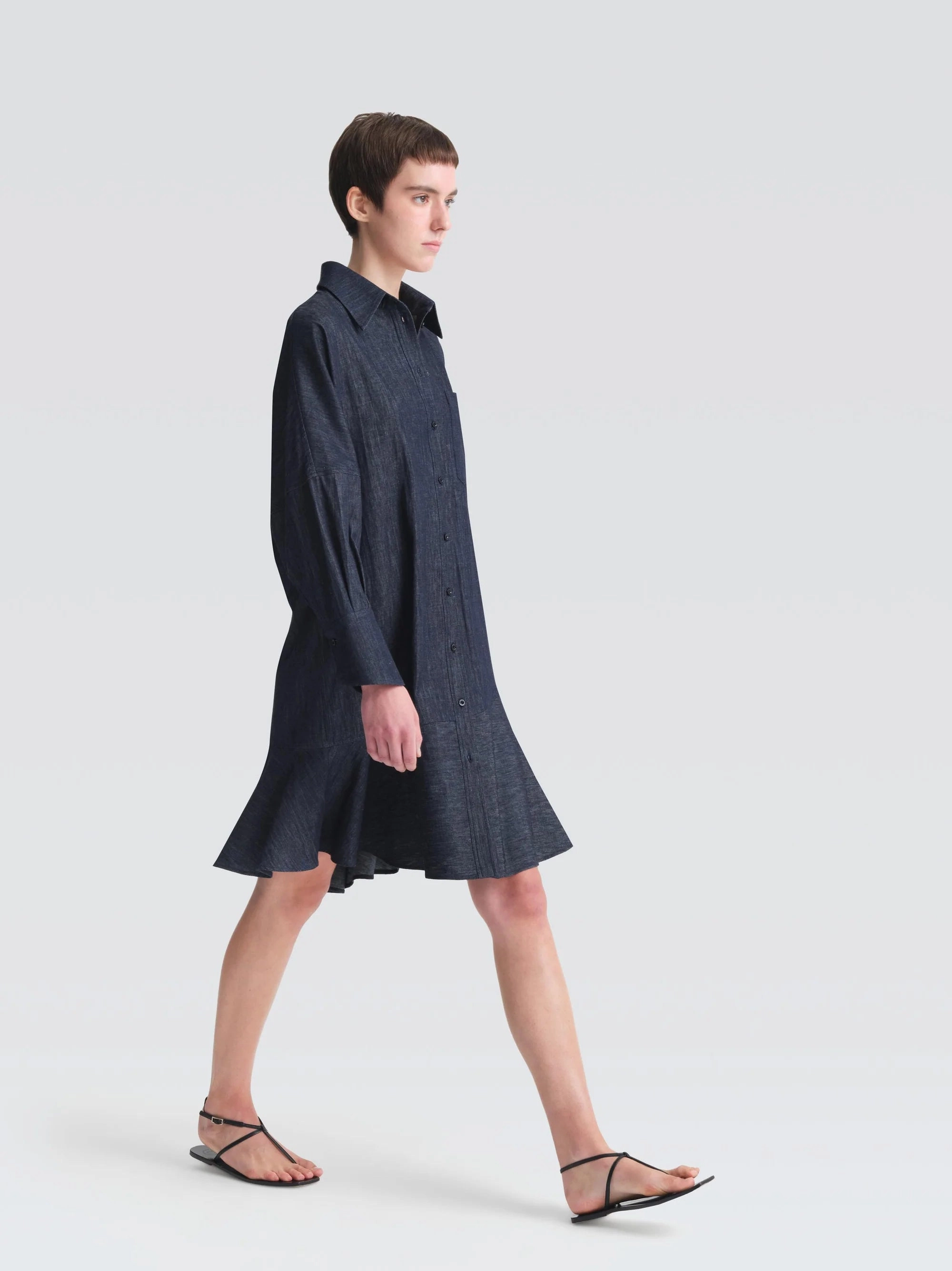 Ariana Linen Denim Mini Dress Timeless slip dress
