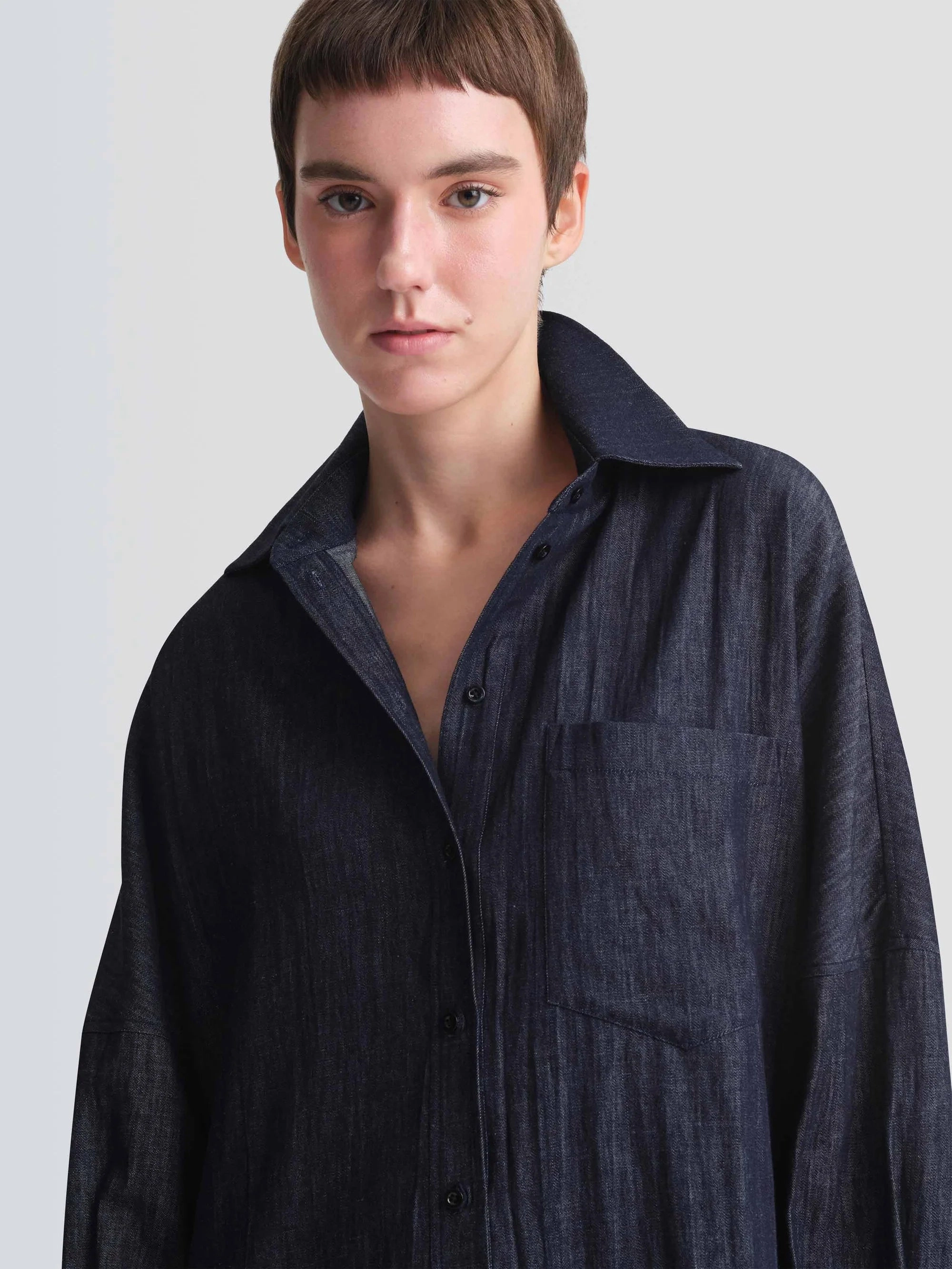 Contemporary Wear Ariana Linen Denim Mini Dress