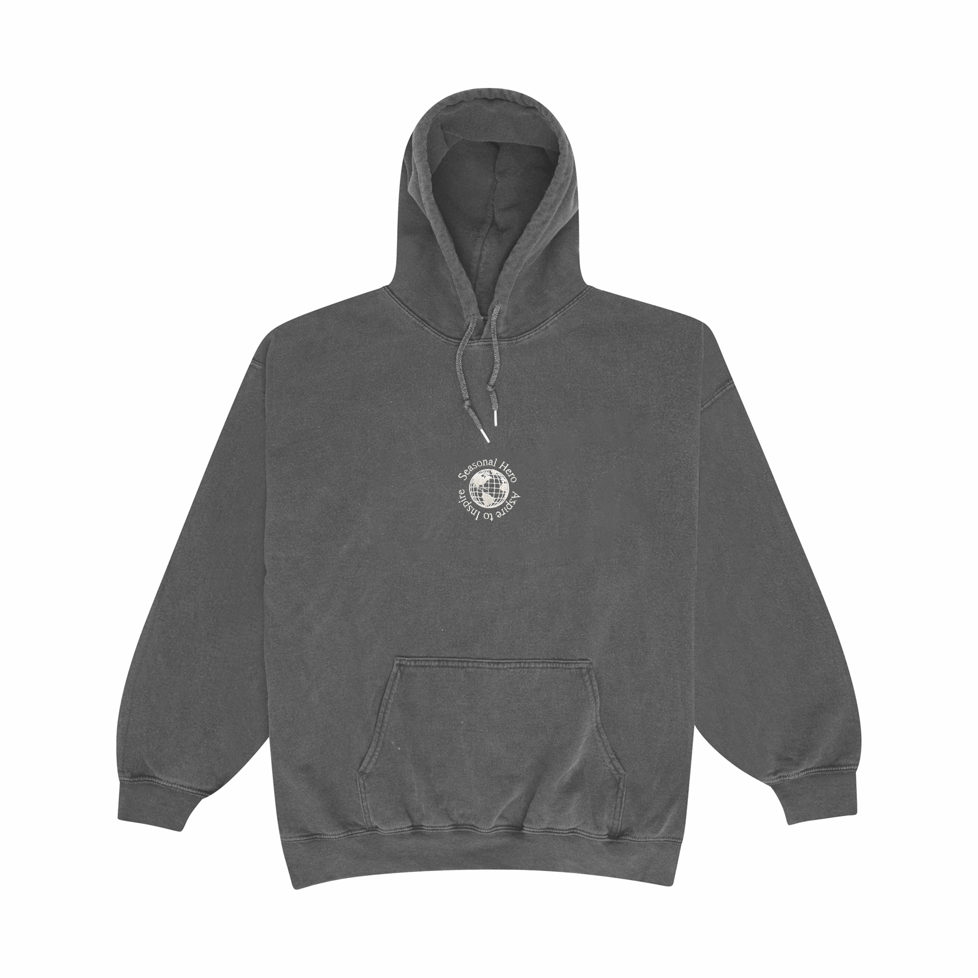 Swimming wear Seasonal Hero 'Aspire' Embroidered Vintage Washed Hoodie - Charcoal
