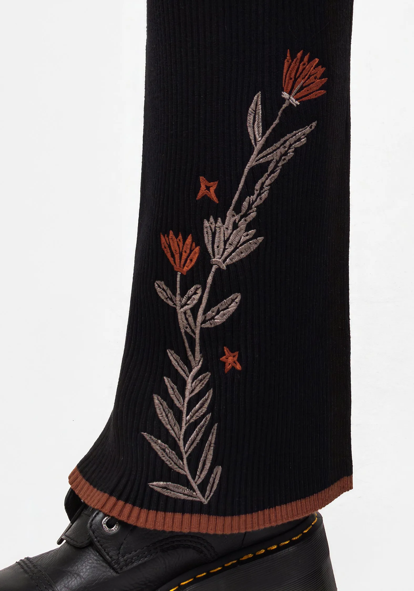 Track Capris Foxfire Embroidered Knit Joggers