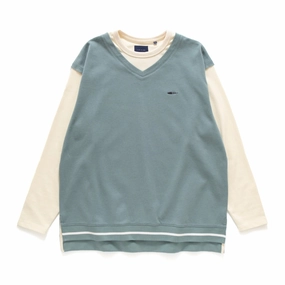black friday MoistureWickingFabric (TP1160) Fake V Neck Long Sleeve Tee