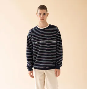 bound 'French Navy' Stripe Sweater Winter Comfort Layer Durable Fabric