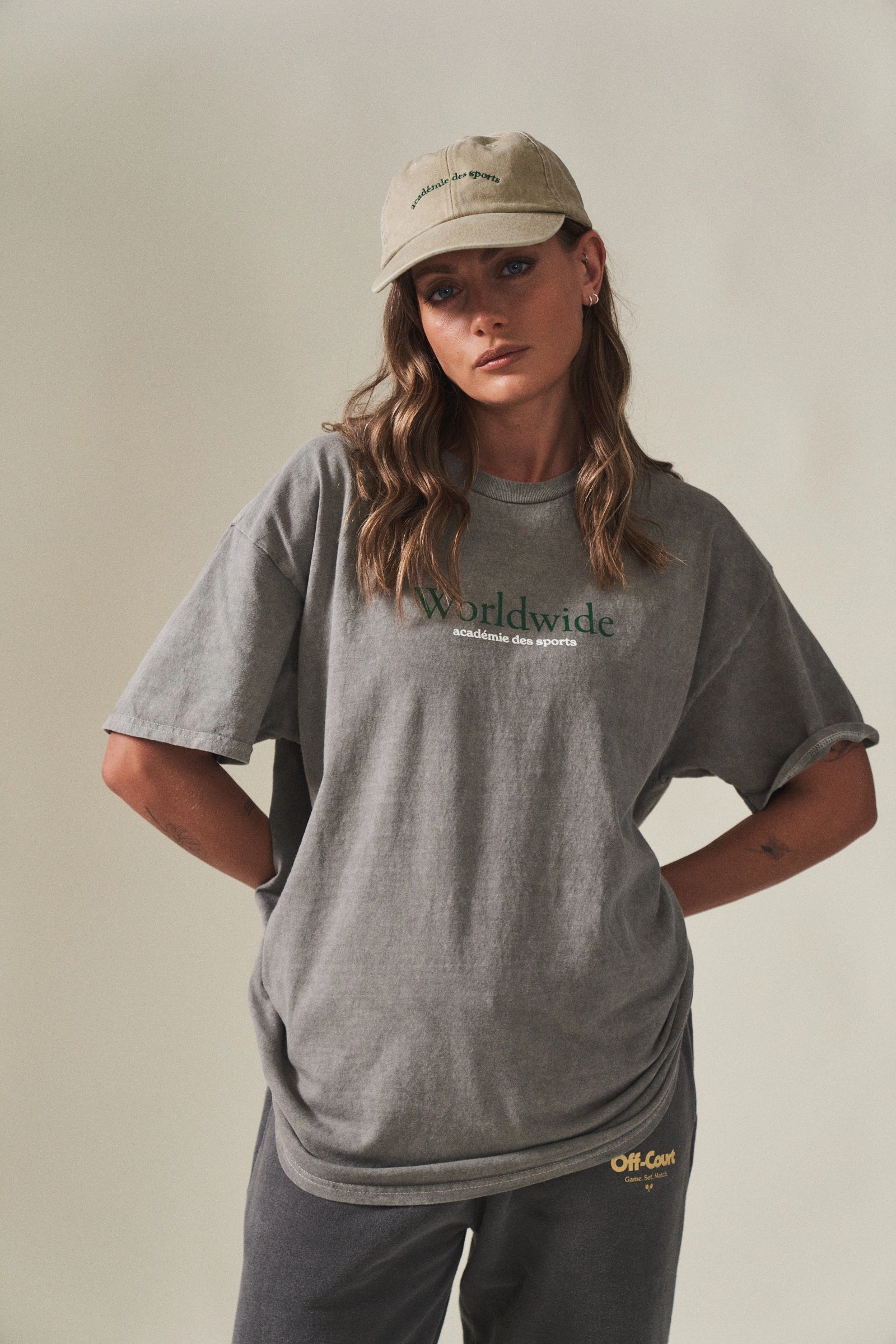 Multi Directional Stretch Vice 84 'Worldwide' Vintage Washed Tee - Graphite