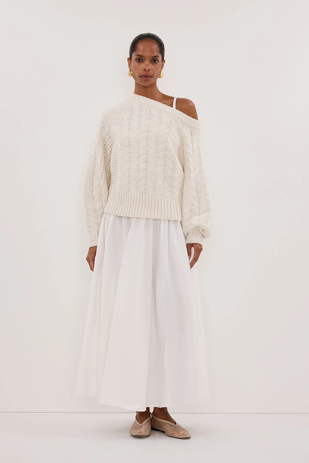 Winter Must-Have Wear TOM CREAM ASYM KNIT JUMPER