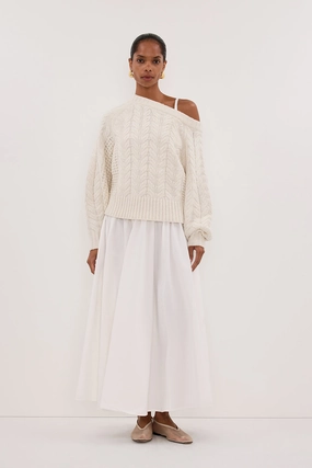 Comfy Wearable Layered Chic TOM CREAM ASYM KNIT JUMPER