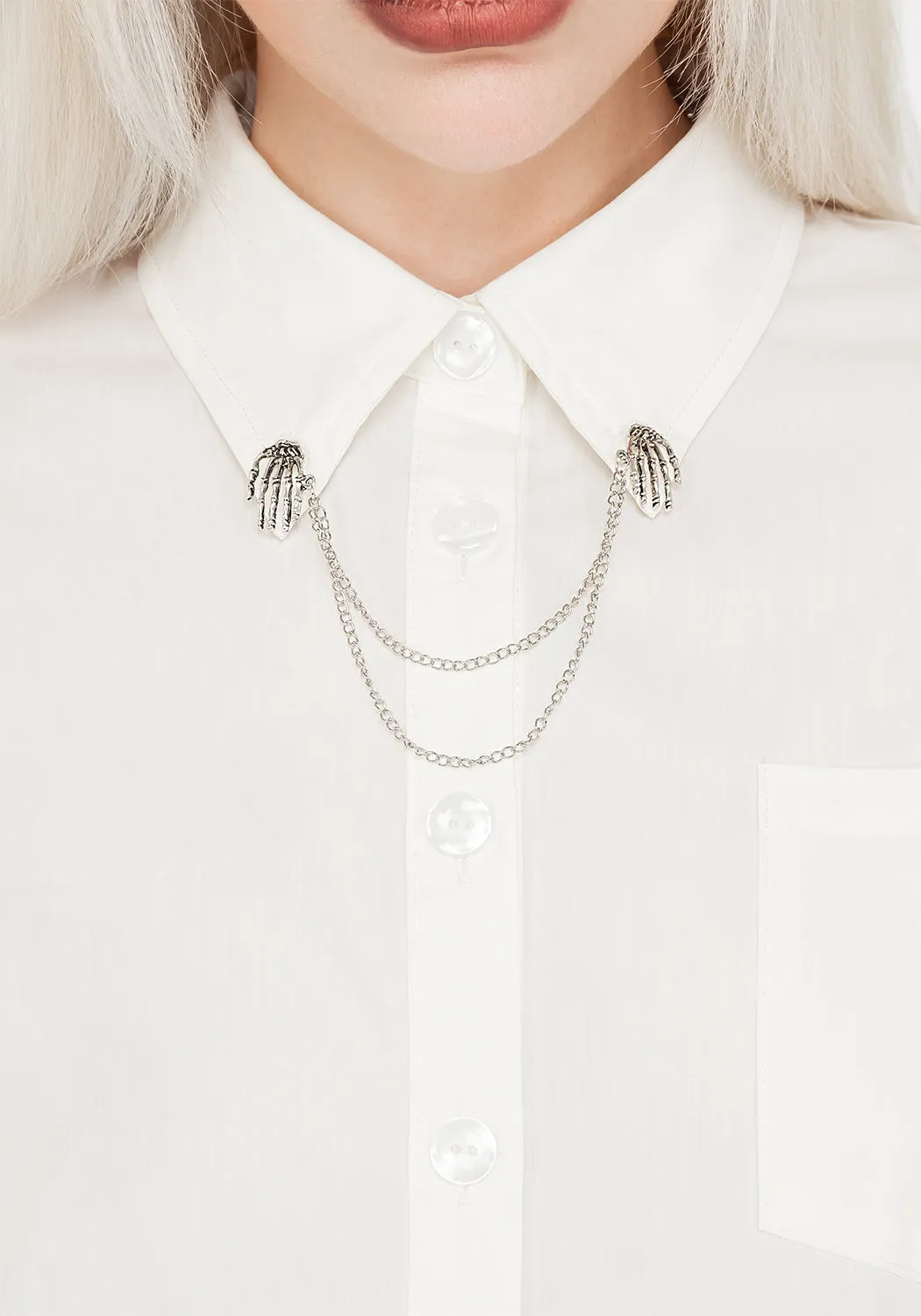 Chiromancy Collar Loose Fit Shirt Functional Design