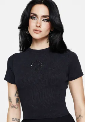 Christina Cotton Cut Out Detail Washed T-Shirt Seamless construction Fashionable Tank