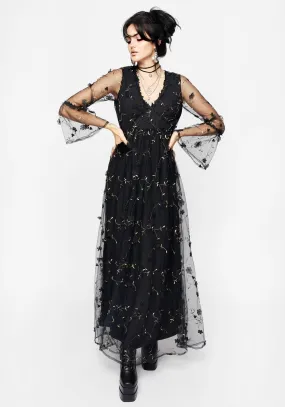 Classic A-line design Chrysanthi Applique Maxi Dress