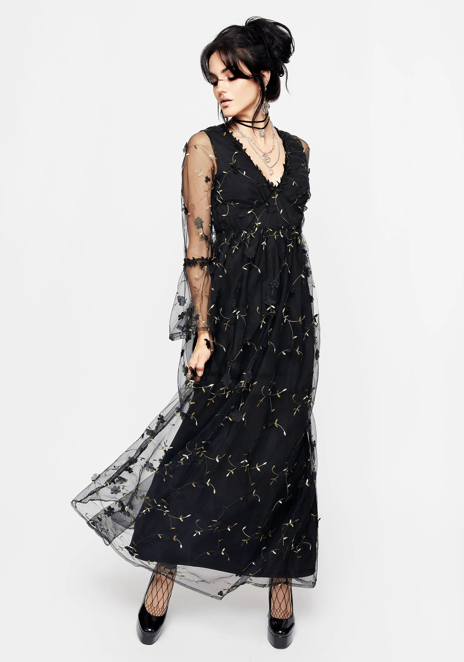 Chrysanthi Applique Maxi Dress Work Style
