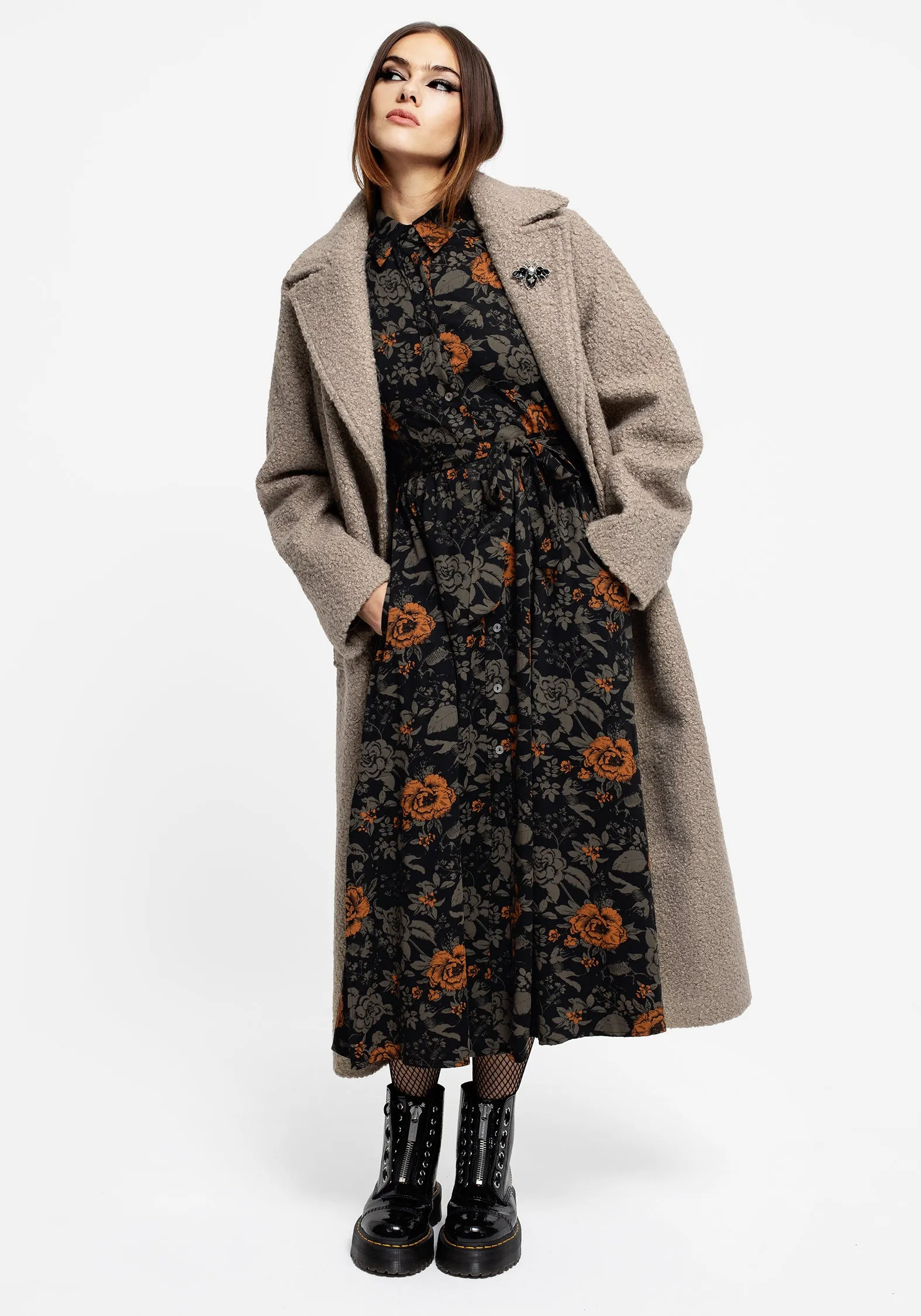 Influencer-Approved Comfort and Elegance Mortify Floral Print Midi Shirt Dress