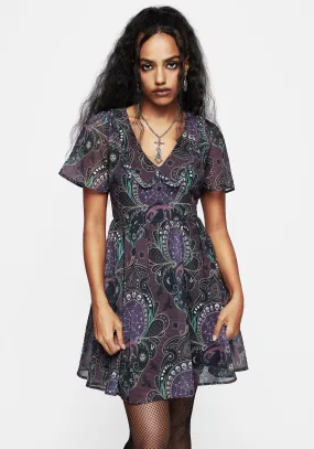 Grab Now Style Option Clarette Chiffon Frill Collar Mini Shirt Dress