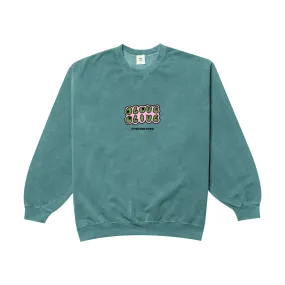 Other Side Store 'Olove Olive' Vintage Washed Sweater - Teal premium fabric Trendy Layers