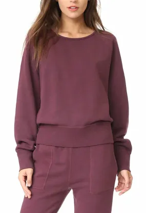 Classic Fit Pullover Sweater In Port Ribbed cuff Chilly Layer Look