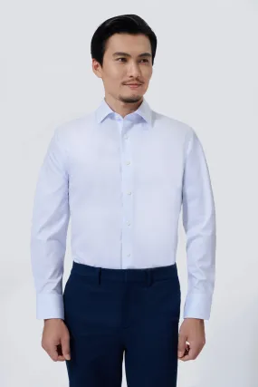 Zip Front Compact Fold Design Supreme Cotton-Silk Dress Shirt | Blue Check 2741DK