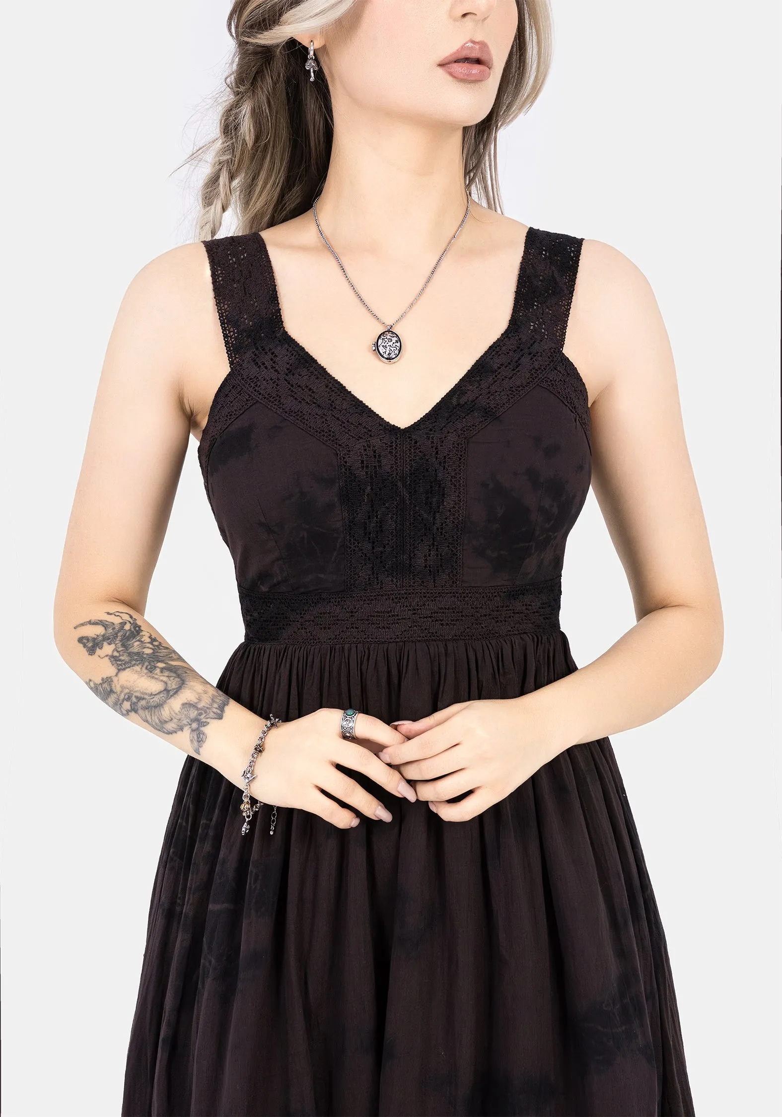 Burnout Tie Die Cotton Midaxi Dress Warm Palette Easy Go