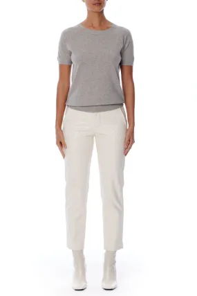 Essential Fashion Alex Short Sleeve Sweater In Dove