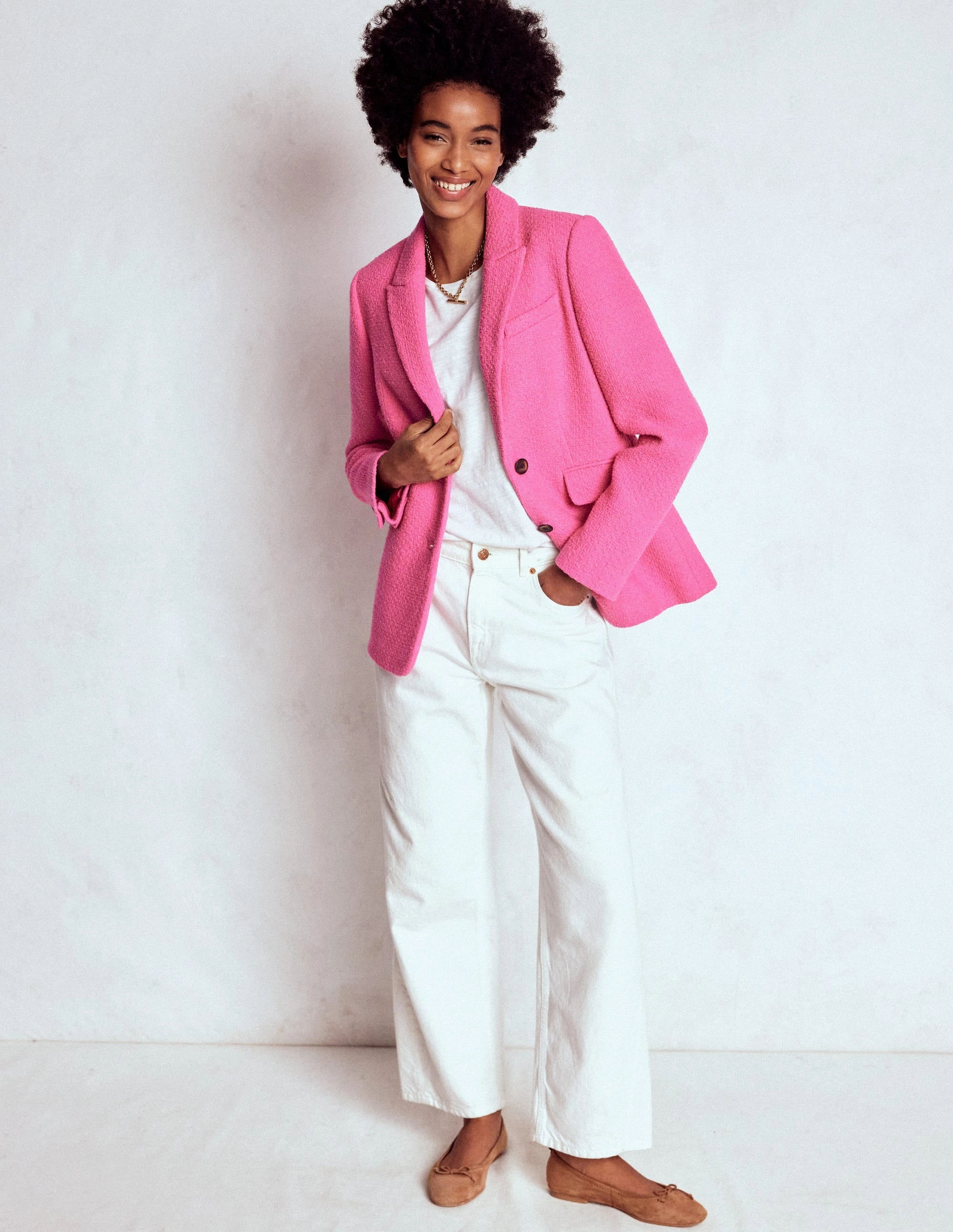Stamford Texture Blazer-Pink Peony Very Cold MultiPocket Configuration