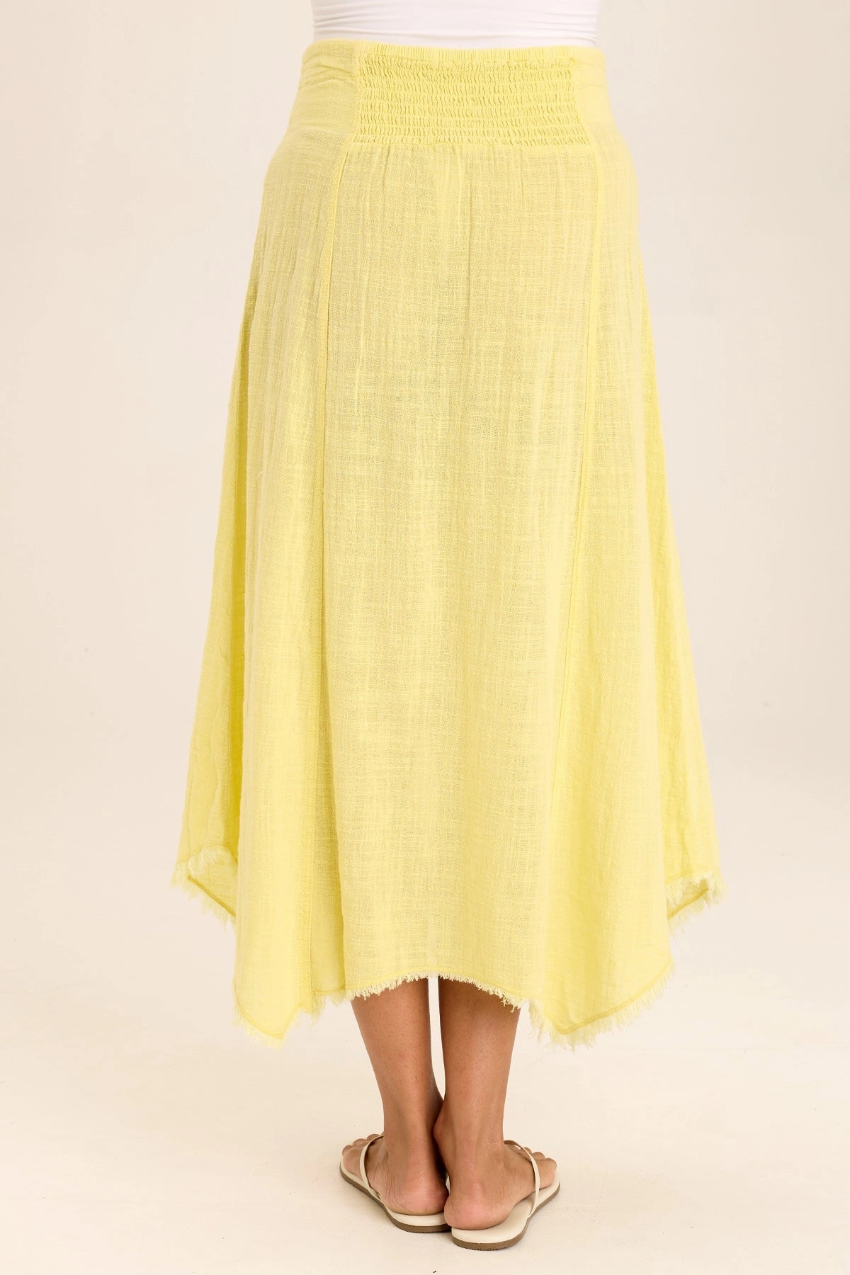 Zuri Gauze Handkerchief Casual Midi Skirt Soft Styling Unisex style
