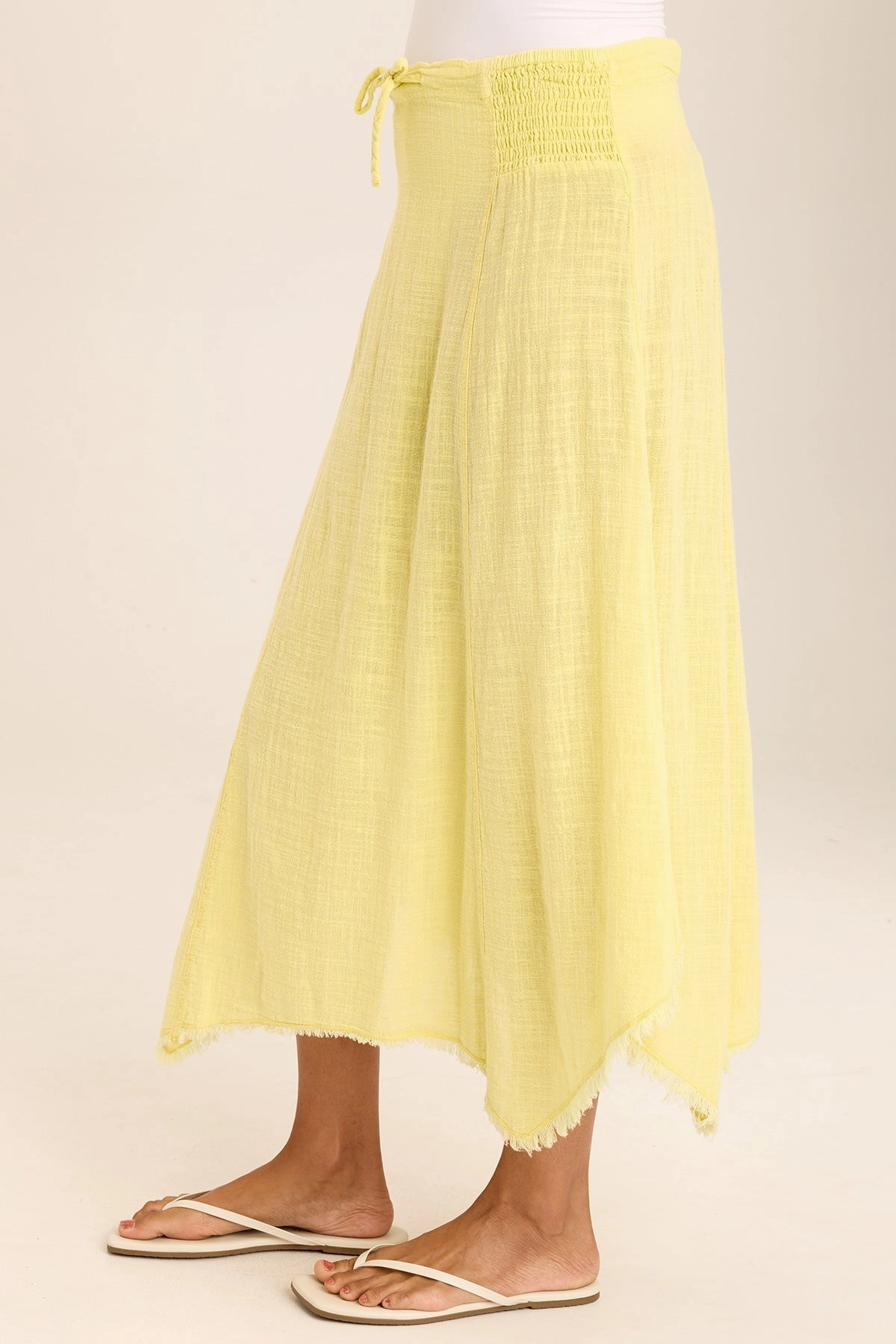 Weekend Vibes Zuri Gauze Handkerchief Casual Midi Skirt