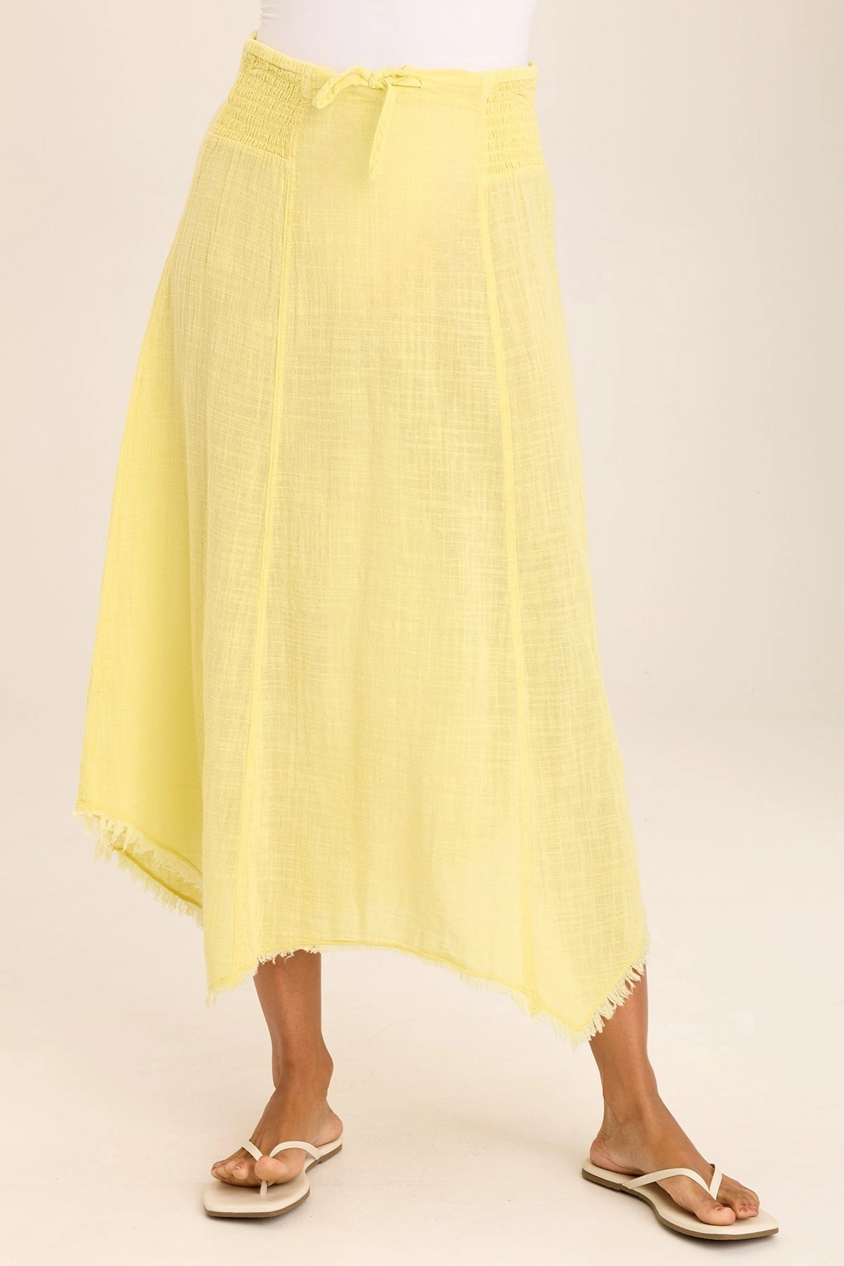 Zuri Gauze Handkerchief Casual Midi Skirt Cozy Finish