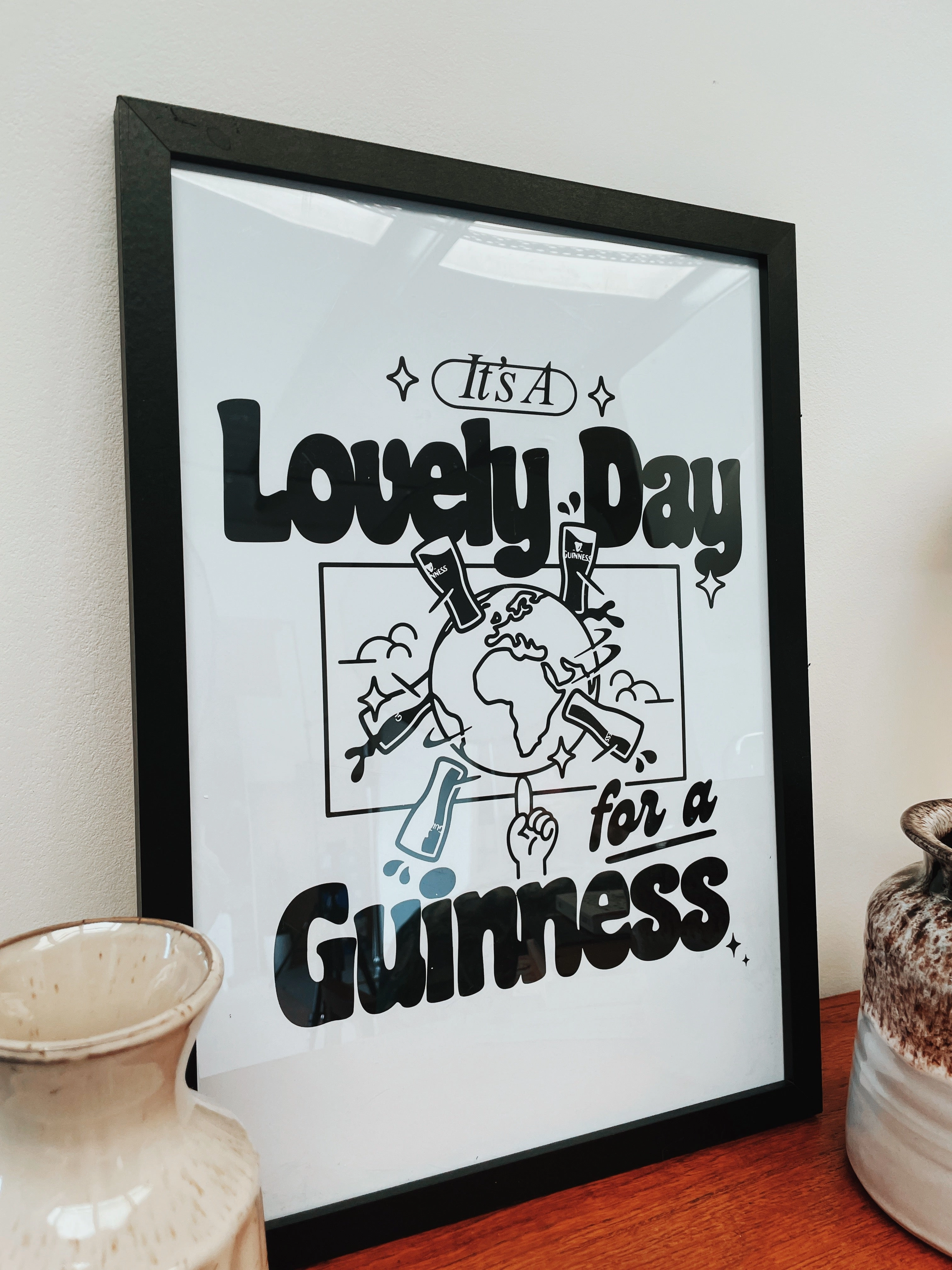 Travel Essential Guinness x UN:IK 'Worldwide' Tee & Print Bundle - White