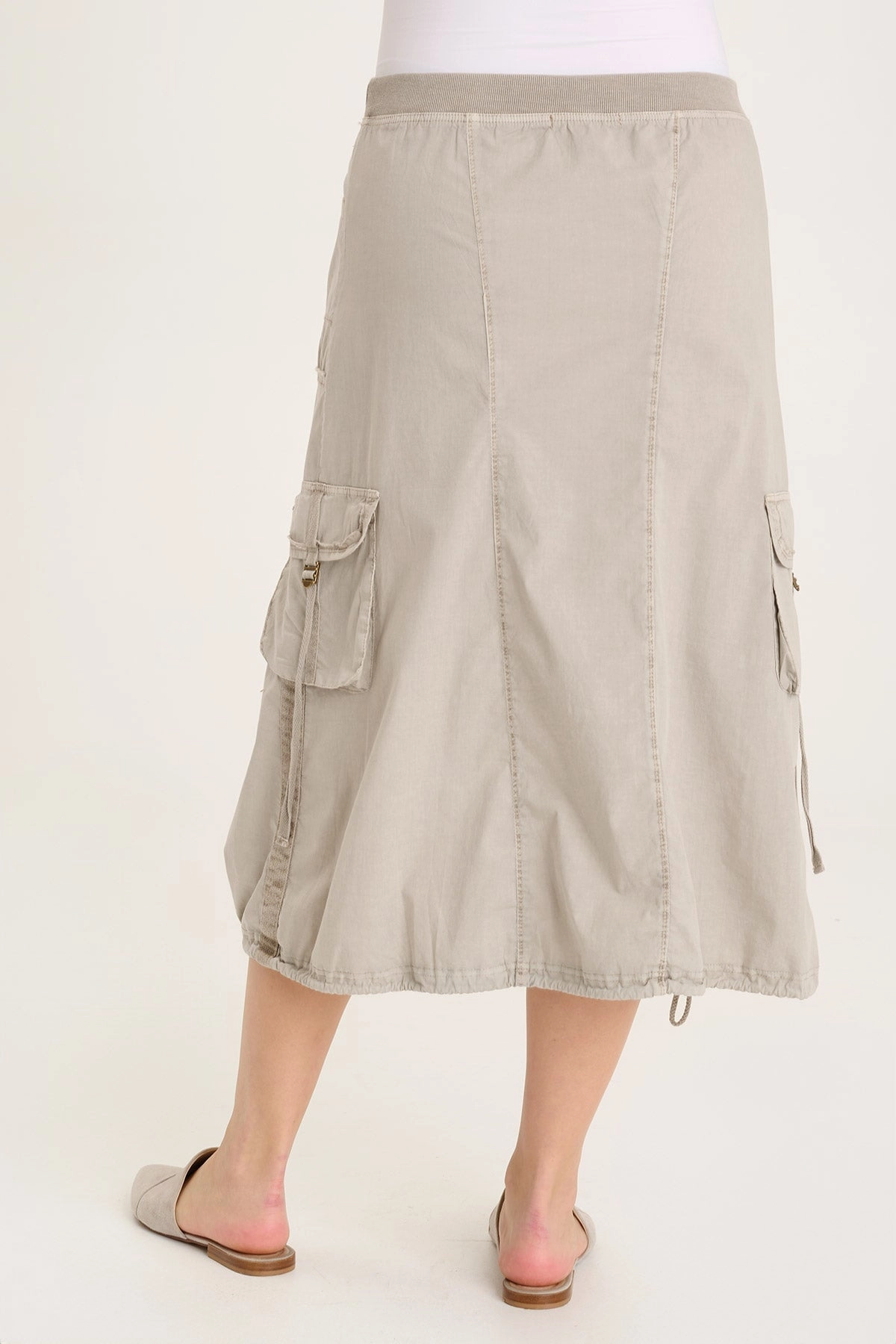 Abrasion resistant Castalina Poplin Cargo Midi Skirt