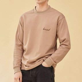 bound 'Script' Longsleeve Heavy Tee - Chestnut Travel Comfort NonRestrictiveCut