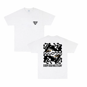 KBAR X UN:IK 'Every Dog Has Its Day' Tee - White UV Protective Fabric