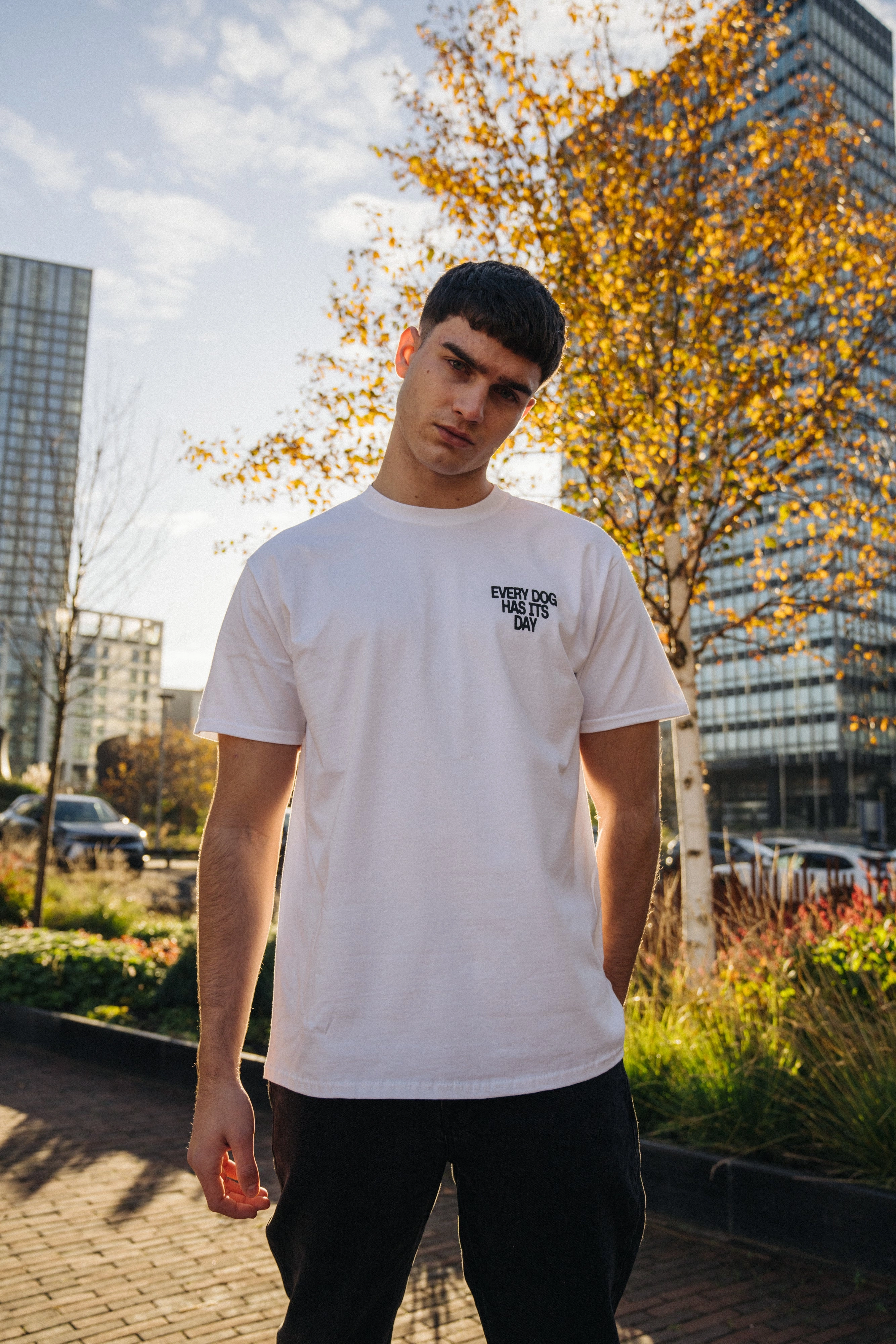 Modern Twist All-Day Comfort Wear KBAR X UN:IK 'Every Dog Has Its Day' Tee - White
