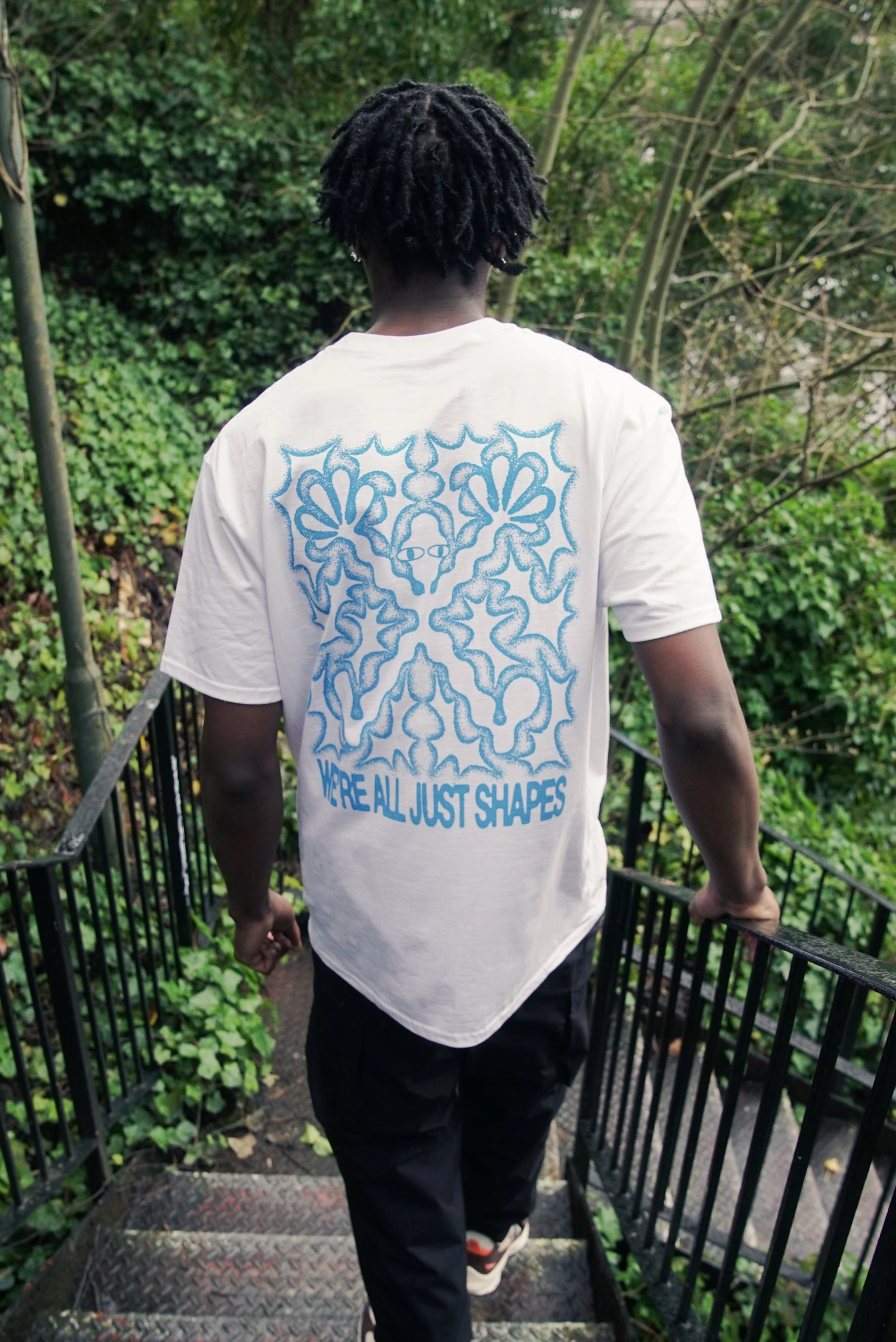 KBAR X UN:IK 'Shapes' Tee - White Anti Pilling Treatment