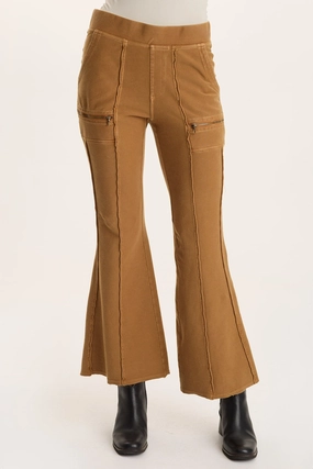 Ninian Twill Knit Zipper Pocket Flared Pant Stretchable Fabric Day-to-Day Wear