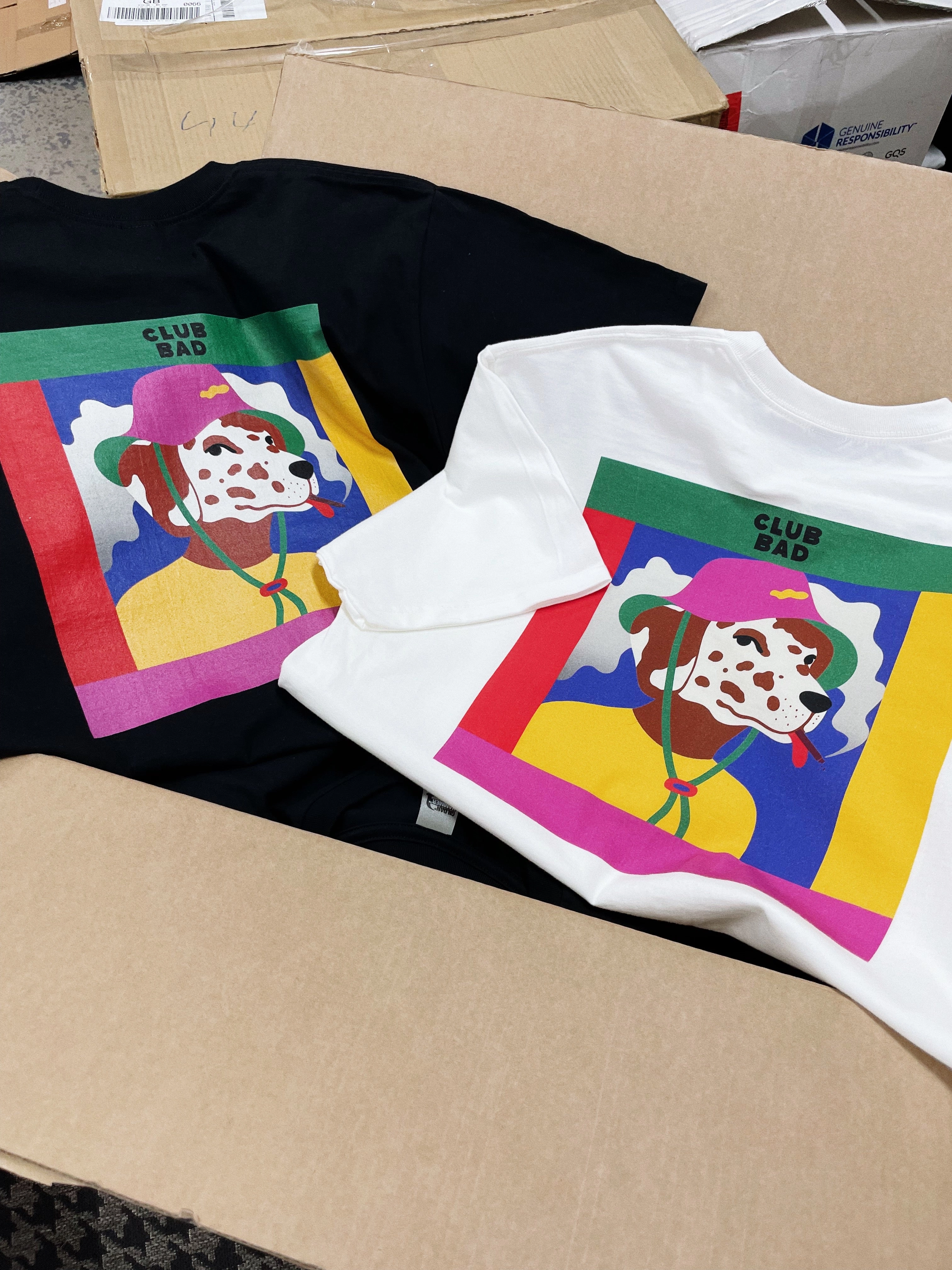Mel?? X Club Bad 'Dalmatian' Tee - White Sustainable Production Process