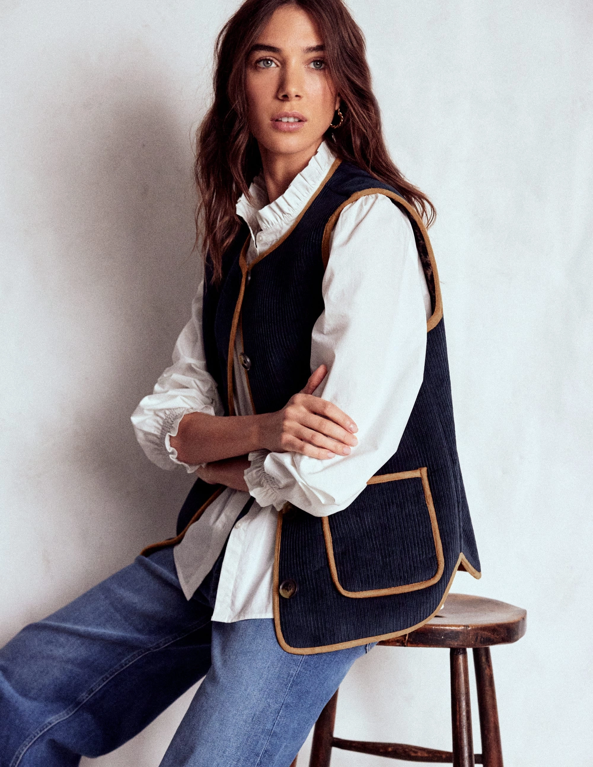 Clerkenwell Reversible Gilet-Navy, Leopard Winter Layering Piece Water Resistant Fabric