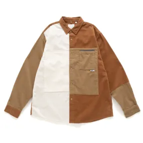 (ST409) Corduroy Patchwork Shirt Anti Pill Treatment