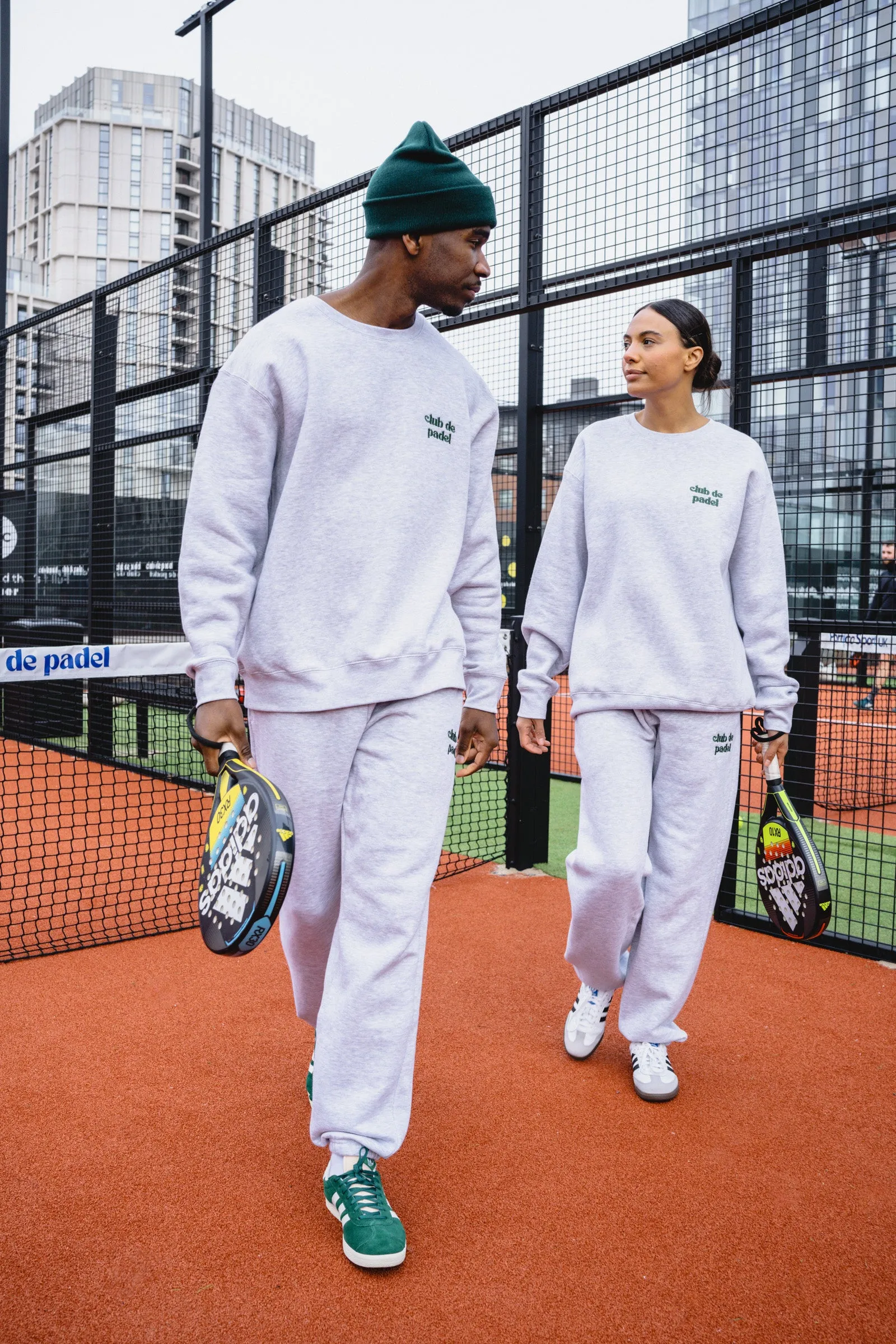 Recycled Fiber Colorfast Technology Club de Padel Logo Sweater - Ash Grey