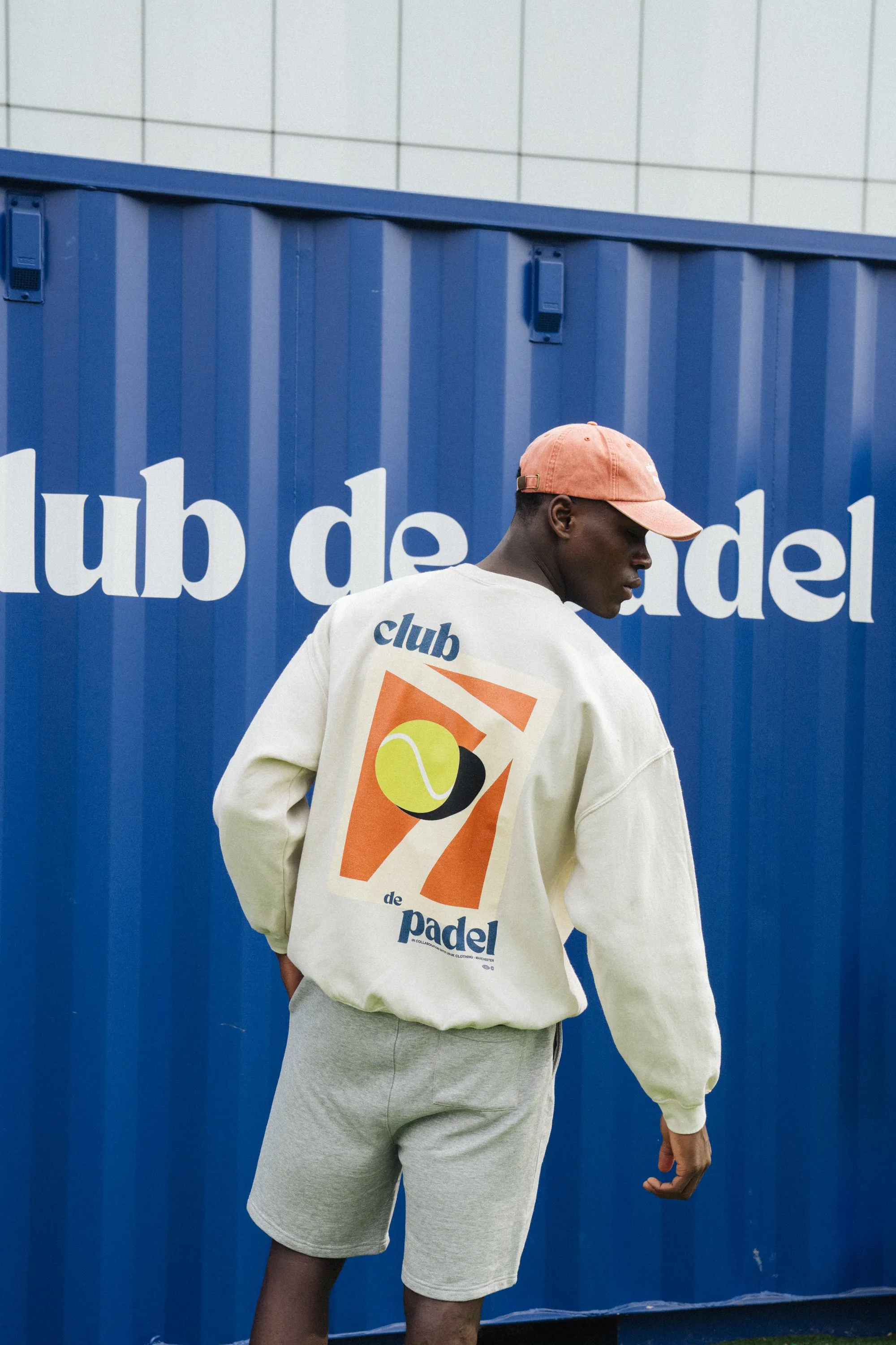 Chilly Day Comfort Warm and Cozy Club de Padel 'Summer Court' Vintage Washed Sweater - Cream