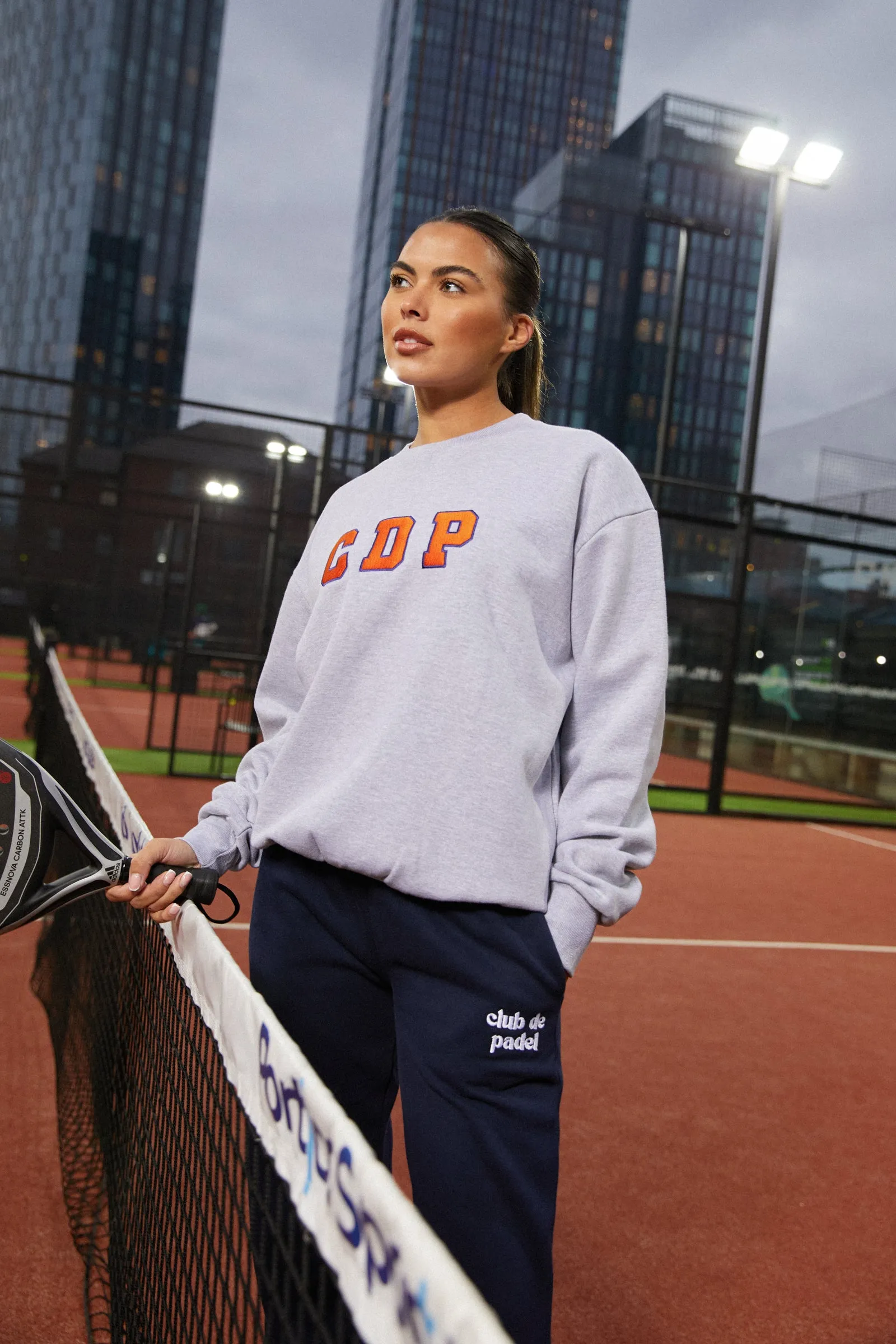 Non Static Fiber Tech Club de Padel 'Varsity' Heavyweight Sweater - Heather Grey