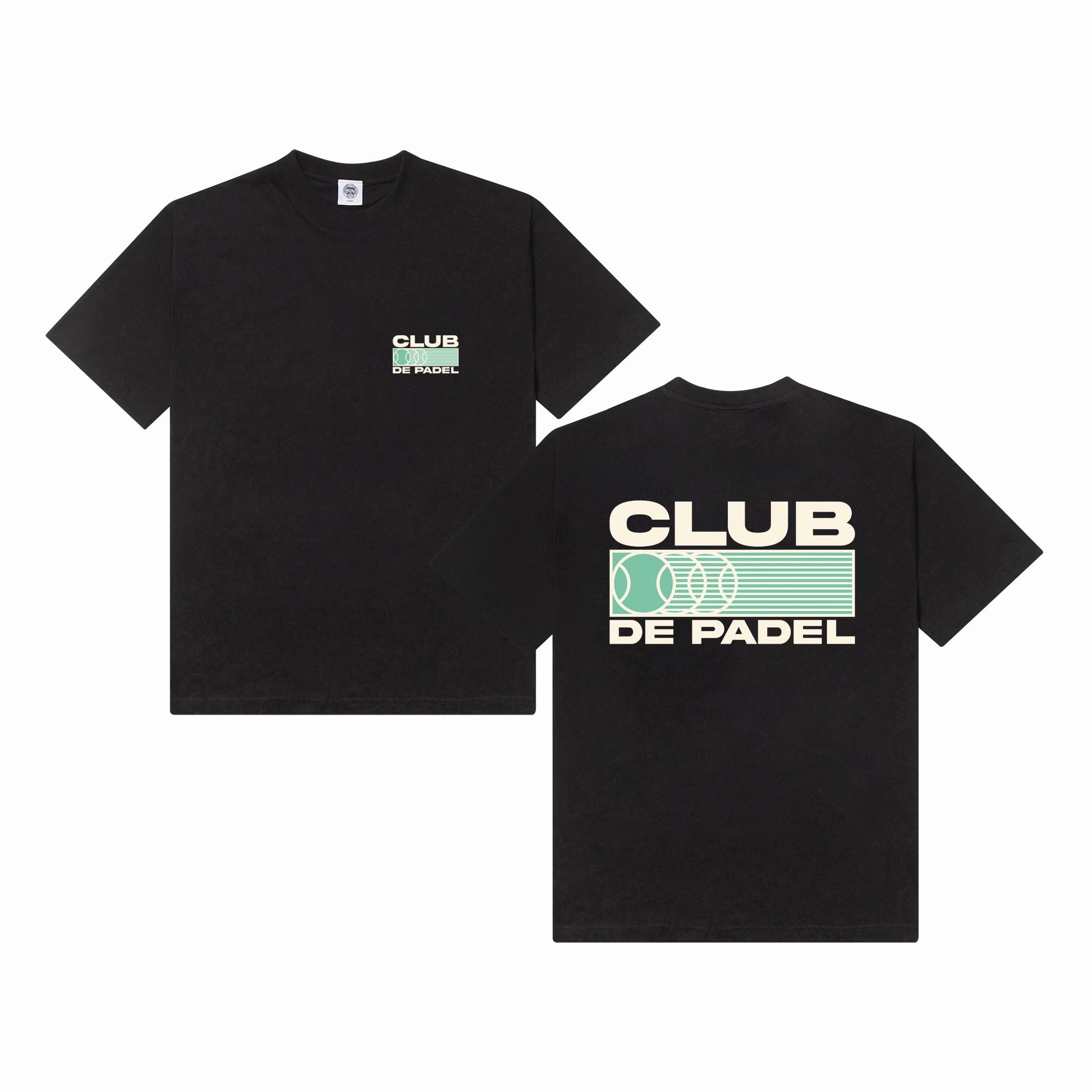 Club de Padel 'Heritage' Tee - Black Soft and durable Abrasion Resistant Fabric