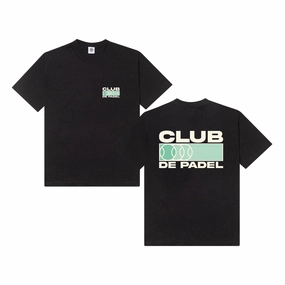 Club de Padel 'Heritage' Tee - Black Soft and durable Abrasion Resistant Fabric