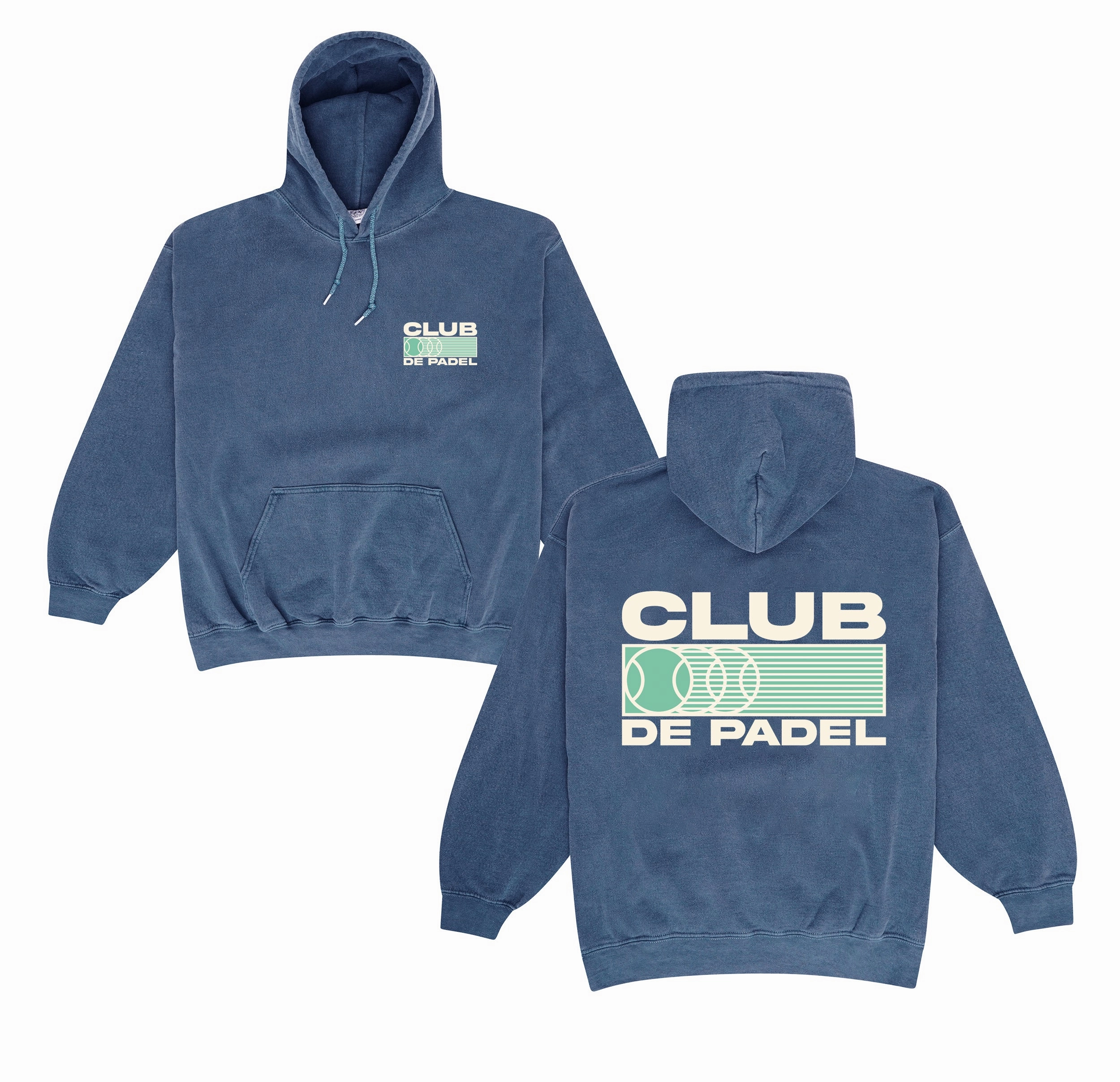 Lightweight Construction Club de Padel 'Heritage' Vintage Washed Hoodie - Navy