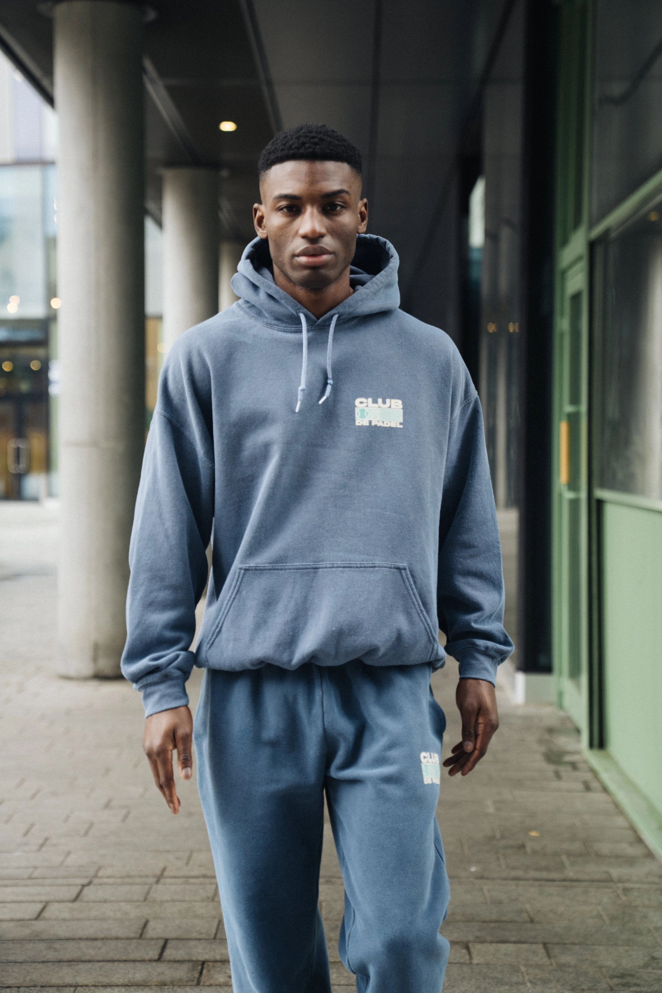 Club de Padel 'Heritage' Vintage Washed Hoodie - Navy Subtle Branding