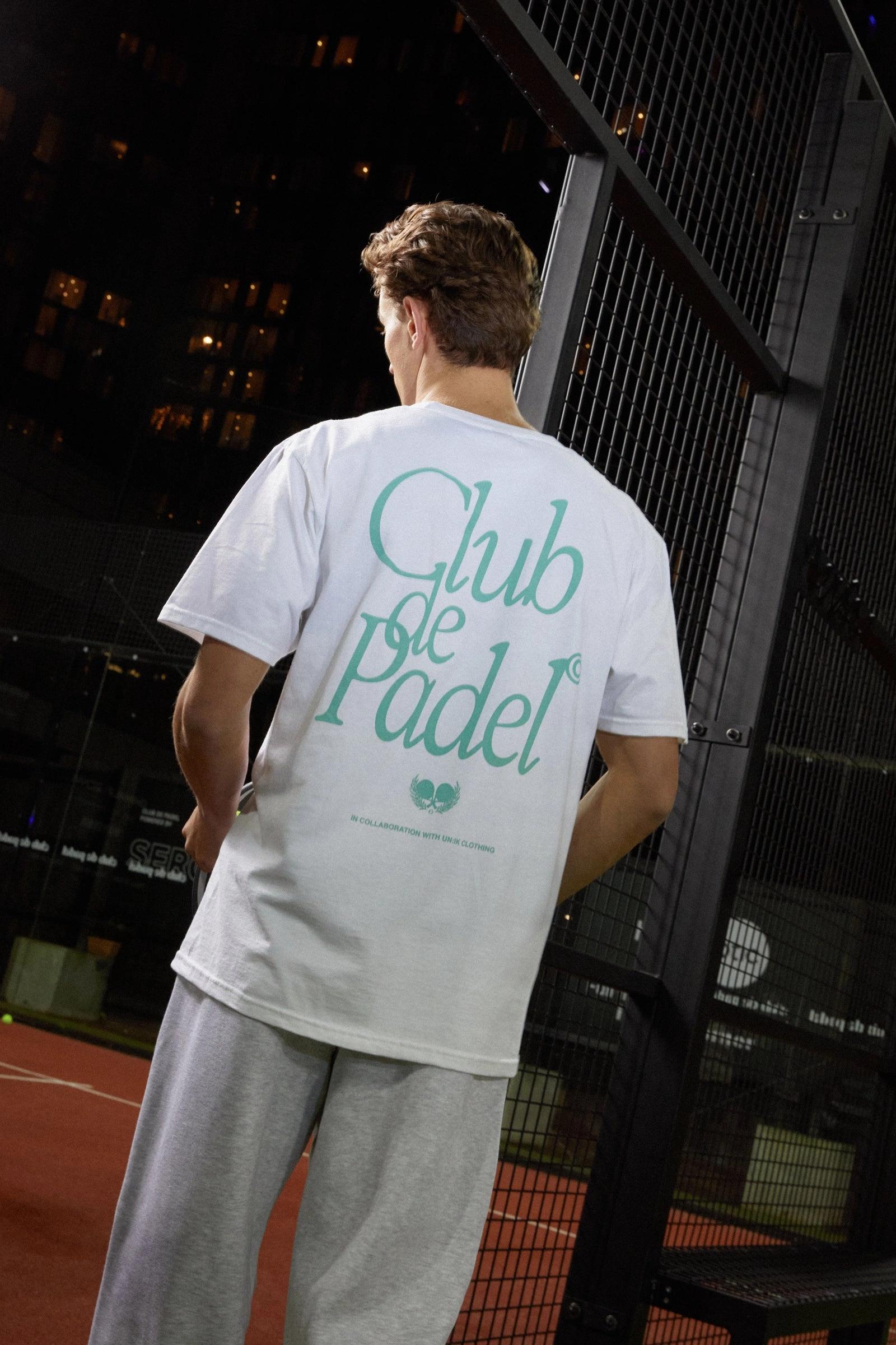 Club de Padel 'Retro' Tee - White Lightweight Weave long sleeved