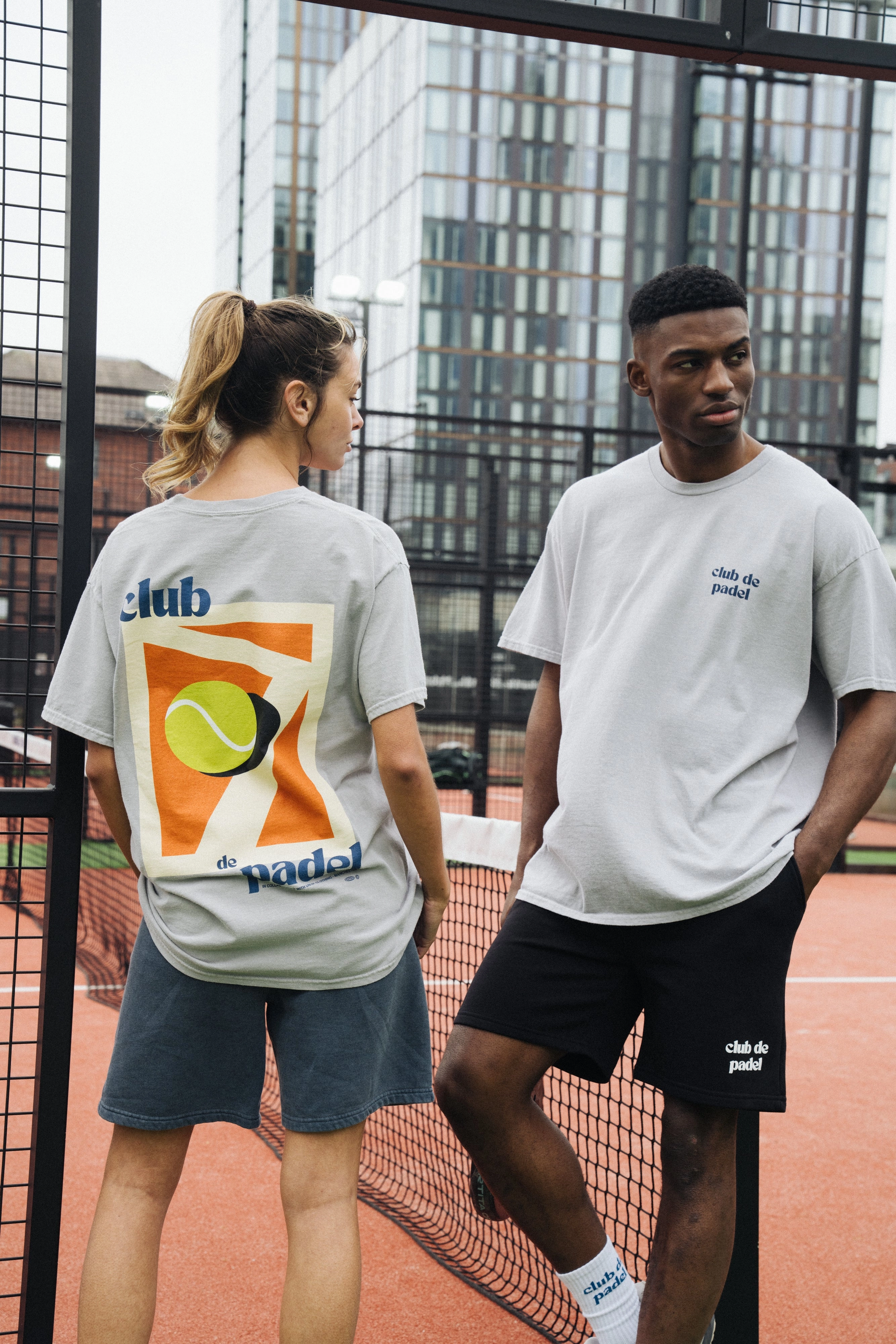 Daily Fashion GentleWashResistance Club de Padel 'Summer Court' Vintage Washed Tee - Ash