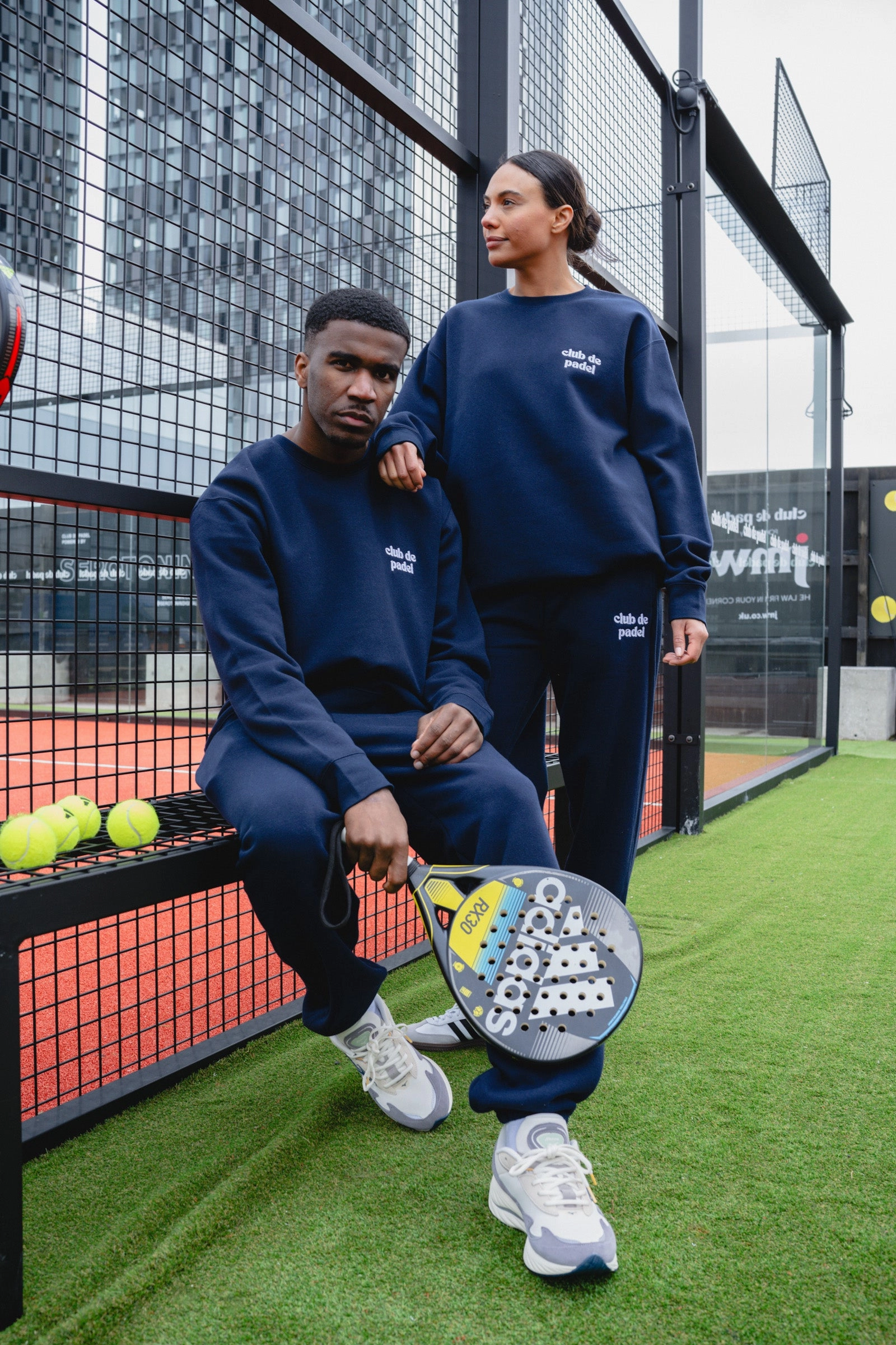 Reinforced Knees Club de Padel Logo Joggers - Navy
