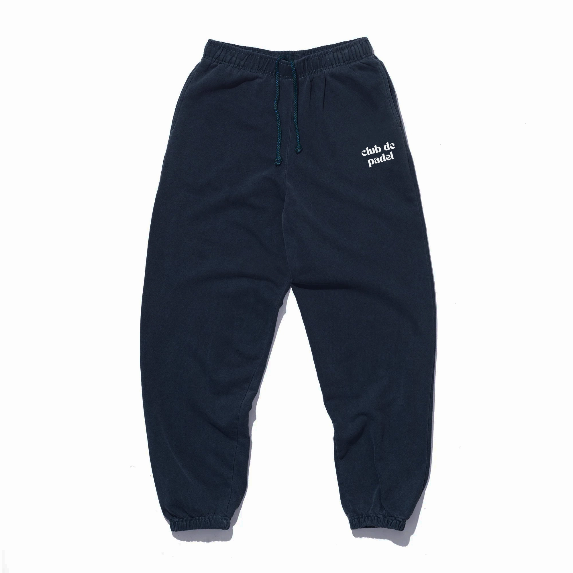 Club de Padel Logo Joggers - Navy No Gap Waistband Stable Shape