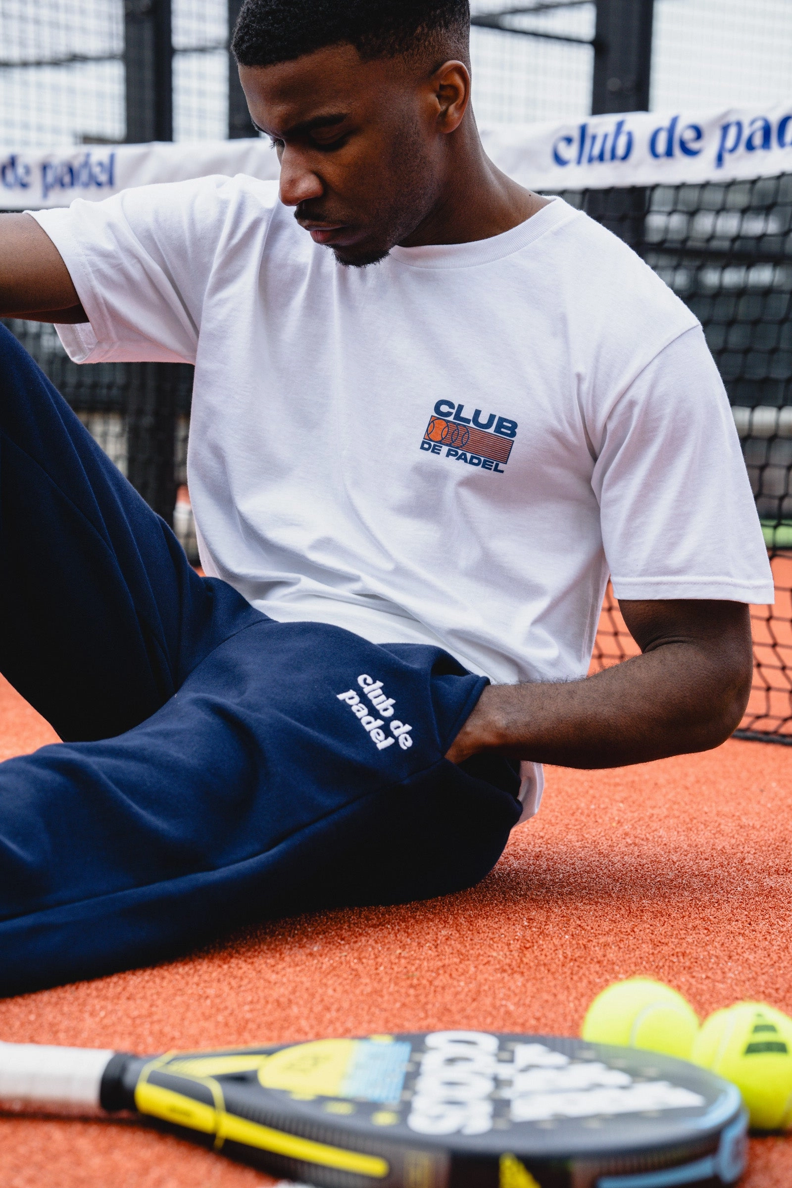 Practical Style Layer Fit Club de Padel Logo Joggers - Navy