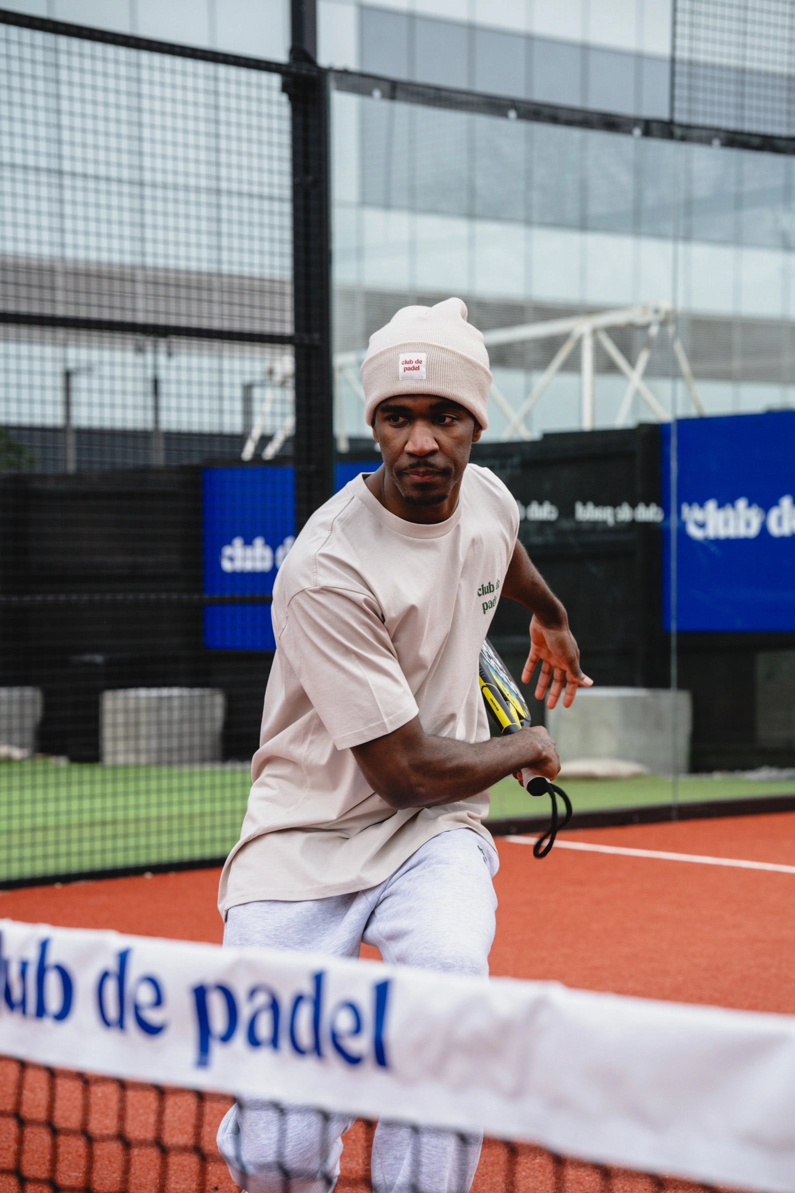 Club de Padel Logo Tee - Bone Bold and Comfortable Ultra Soft Texture