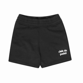 Breathable Waistband Sport Style Fit Club de Padel Logo WMNS Jogger Shorts - Black