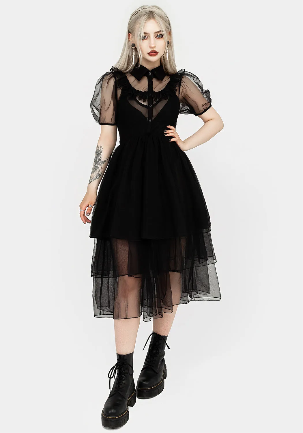 Headhunter Frill Yoke Gown Patterned-Fabric Sophisticated Design