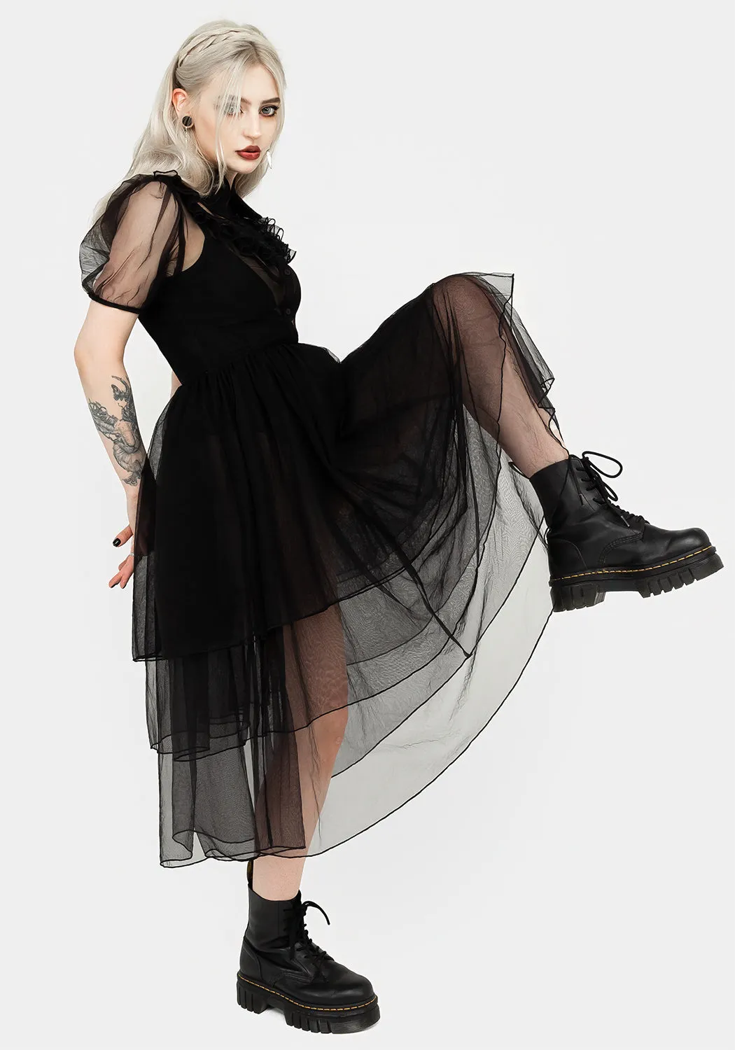 Headhunter Frill Yoke Gown Cut-Out-Detail Effortless Elegance